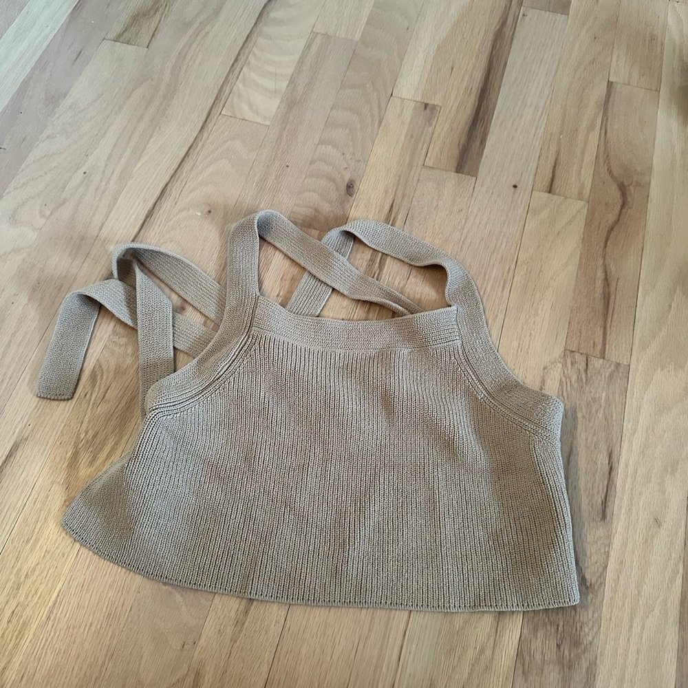 Aritzia Tan Knit Tank Top